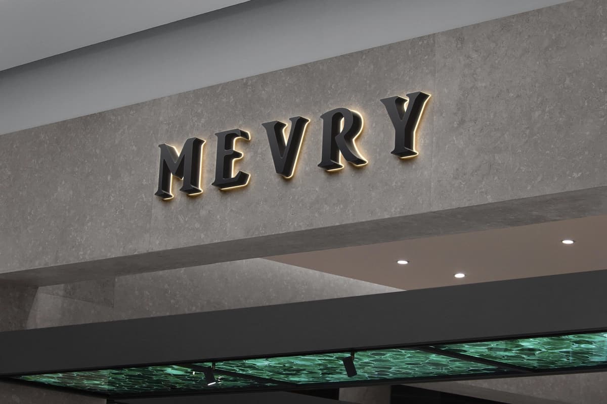 Logotipli hashamatli 3D do'kon belgisi | Logo mockup luxury 3d store sign