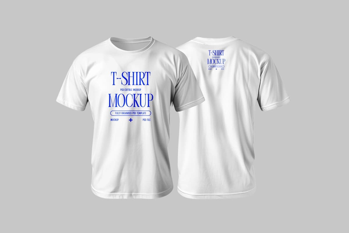 Haqiqiy oq futbolka maketi kiyim dizayni taqdimoti | Realistic white t shirt mockup apparel design presentation