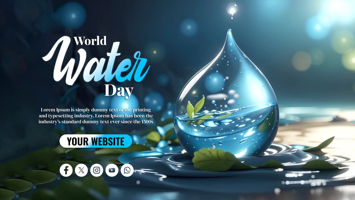 Jahon suv kuni ijtimoiy media banneri | World water day social media banner