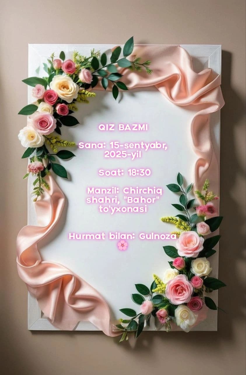 Yangi dizaynli taklifnoma