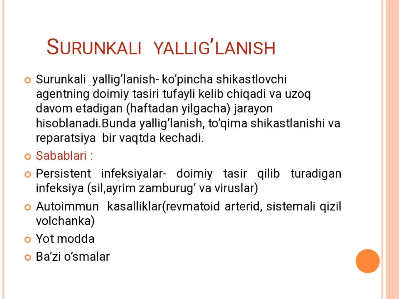 Surunkali  yallig’lanish