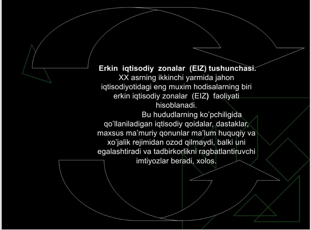 ERKIN IQTISODIY ZONALAR RIVOJLANISH KORSATKICHLARINI EKONOMETRIK MODELLASHTIRISH