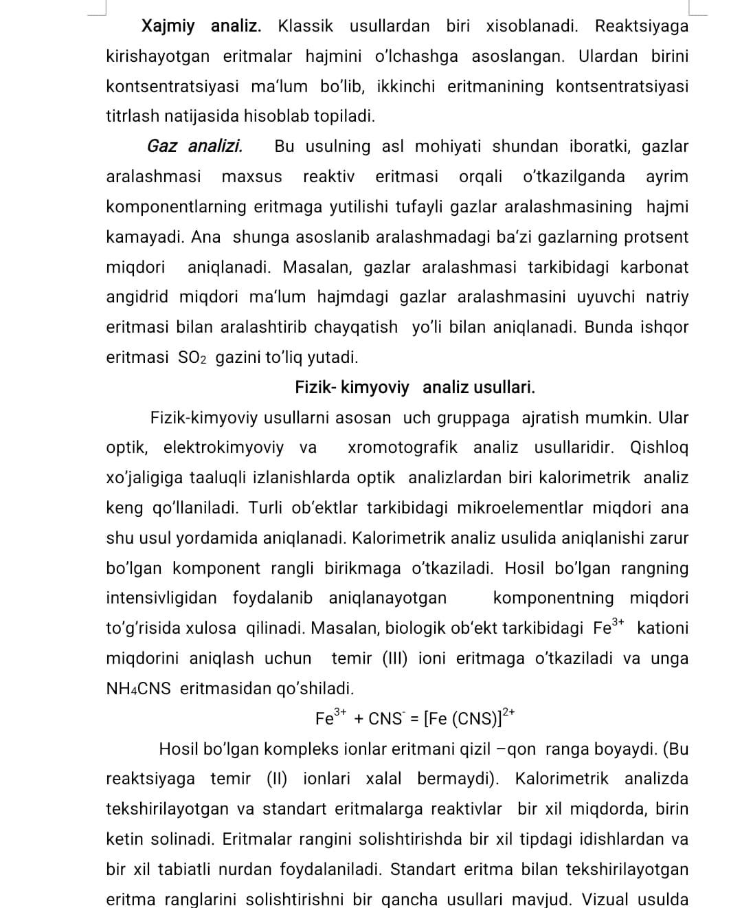Miqdoriy analizning mohiyati va uning usullari