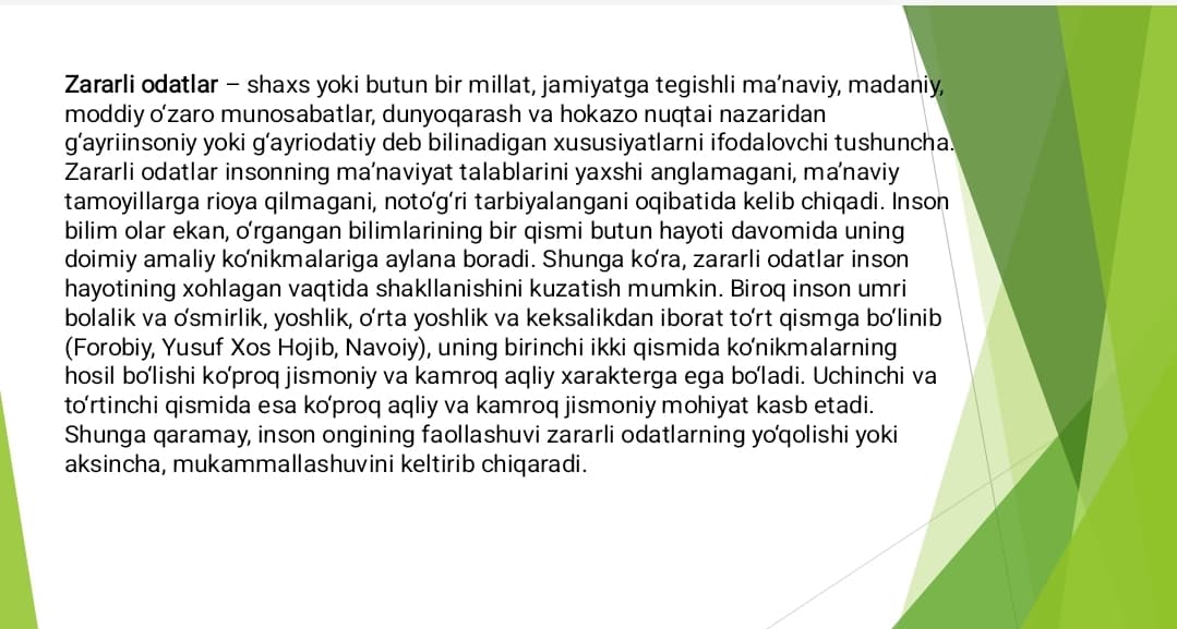 Zararli odatlar tkk