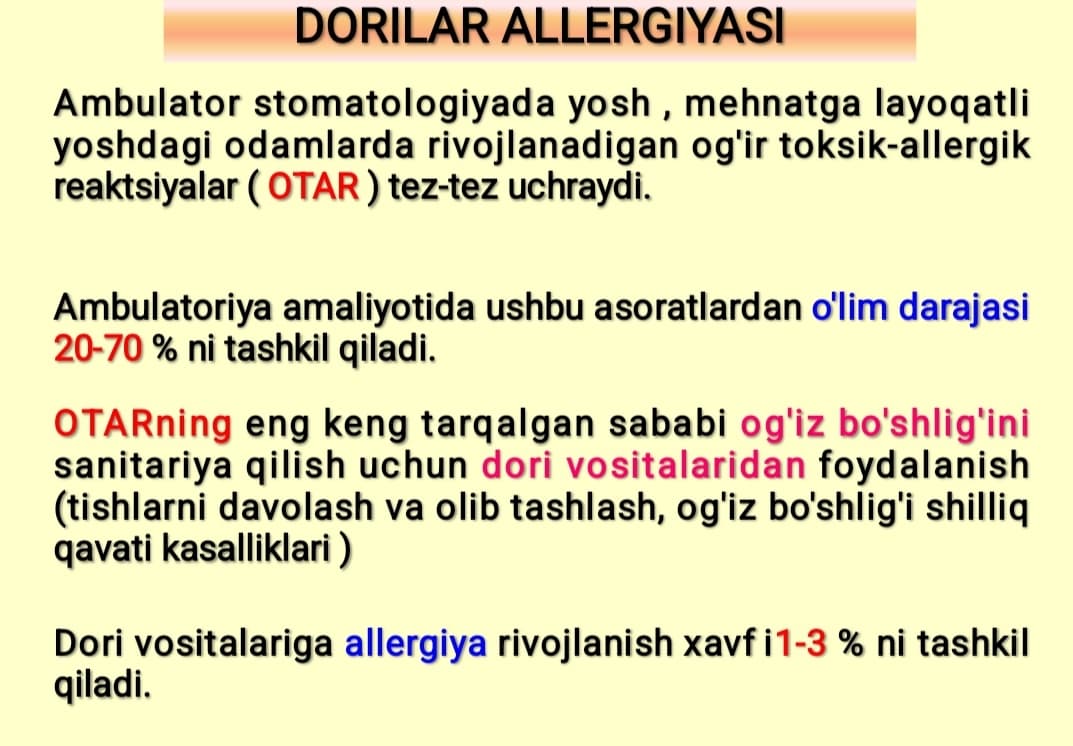 Dori allergiyasi