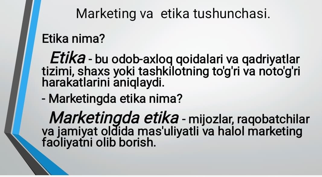 Marketingda etika.