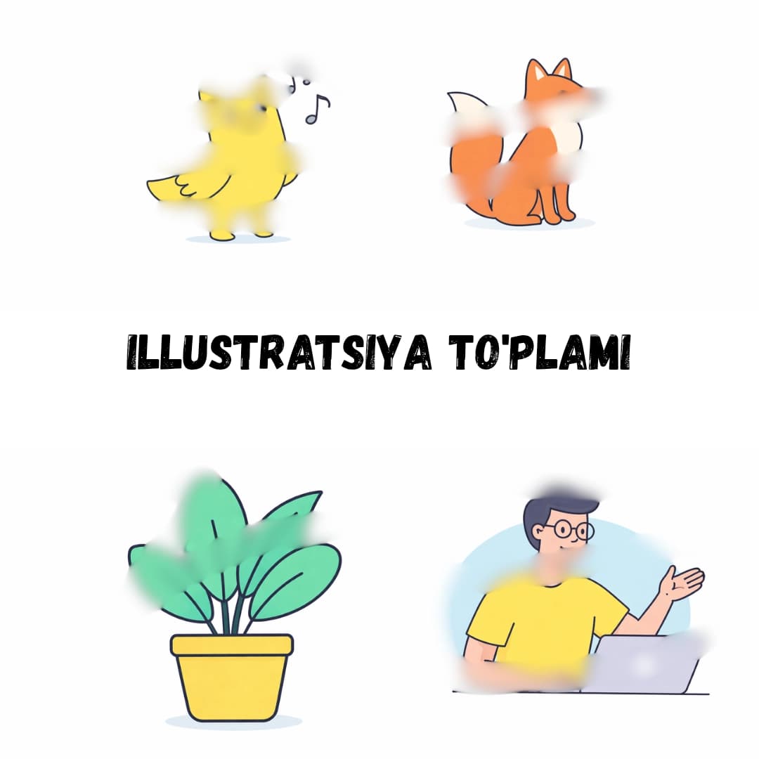 Illustratsiya to'plami Animals  |  Hayvonlarchalar illustratsiya to'plami
