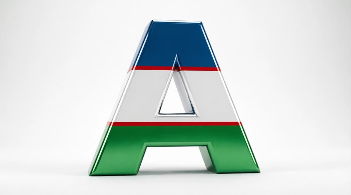 O'zbek Lotin Alifbosi - 3D Harflar To'plami (O'zbekiston Bayrog'i Ranglarida)