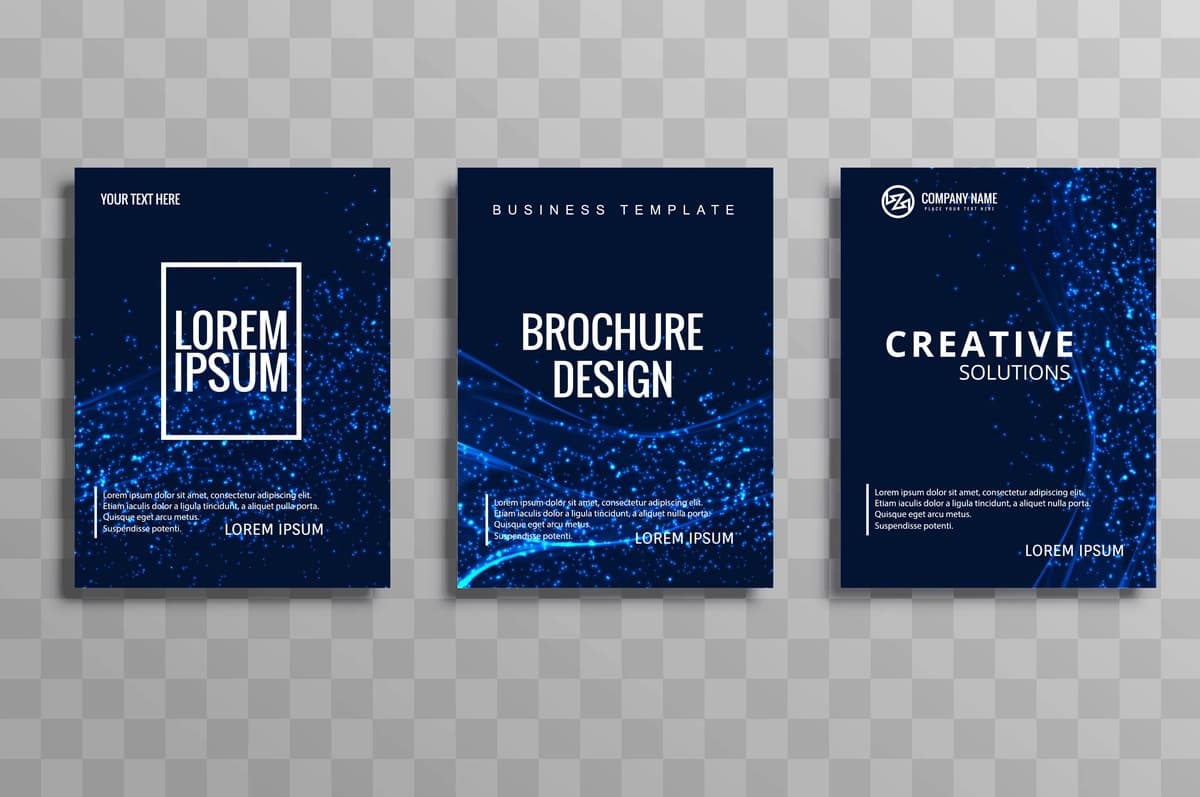 Mavhum ko'k biznes broshyura shablonlari dizayni | Abstract blue buisness brochure template design
