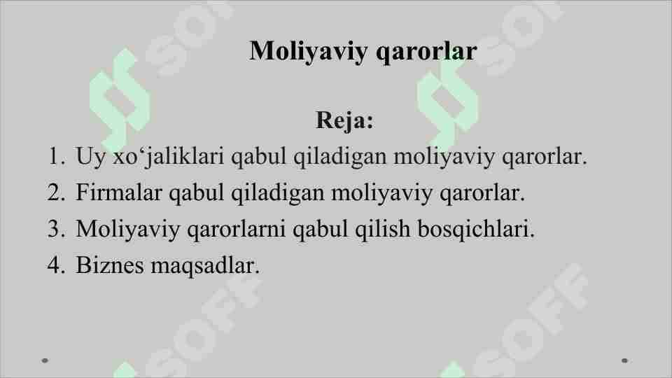 Moliyaviy qarorlar