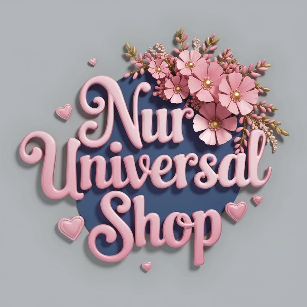 "Nur universal shop" kanal va guruhlari uchun tayyorlangan logotip.