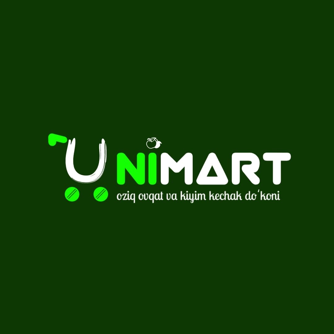 doʻkon va supermarketla uchun UNIMART universal market degan manodagi logo
