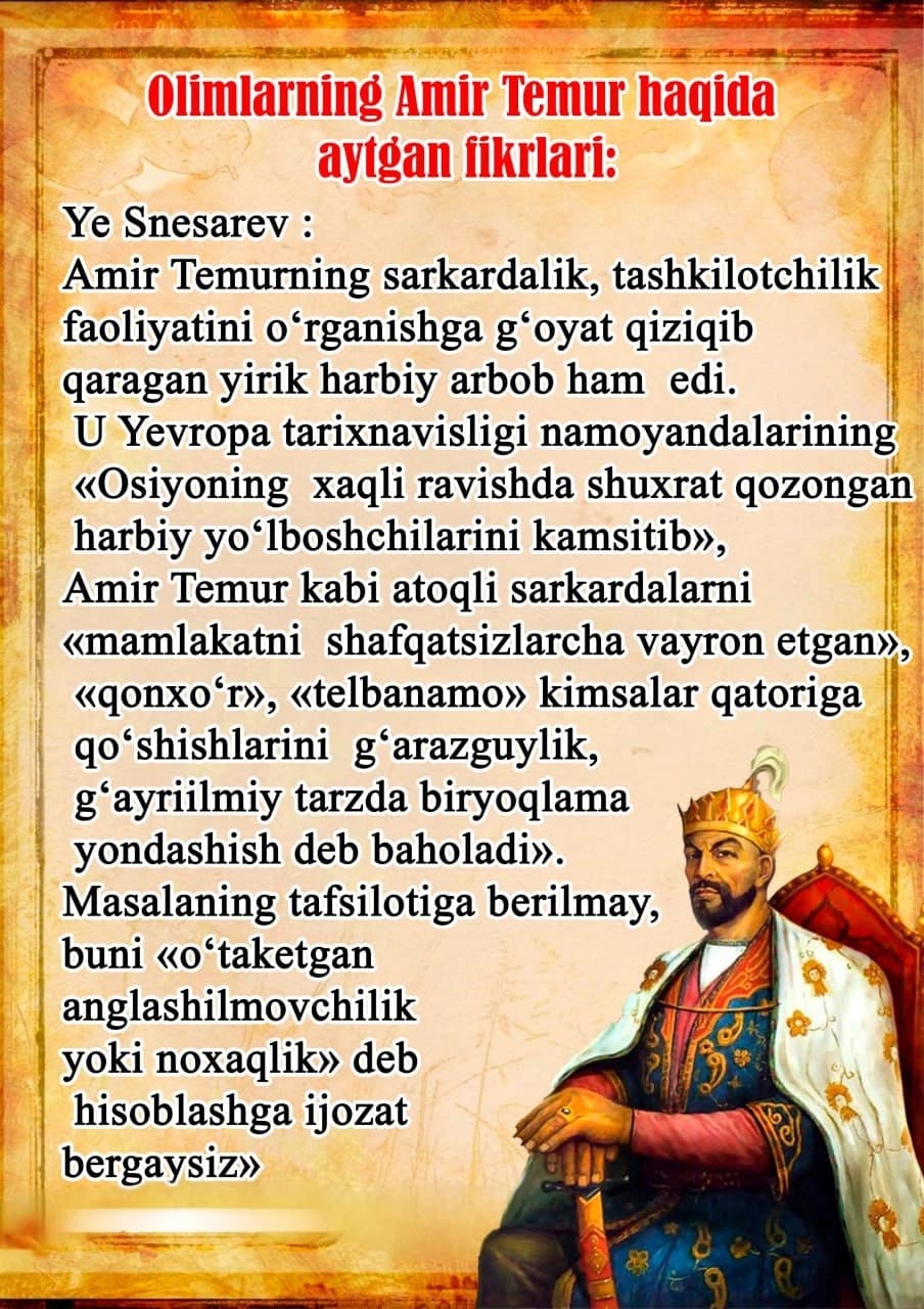 Amir Temur haqida