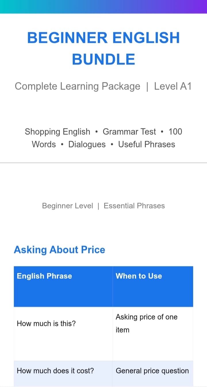 Beginner English bundle