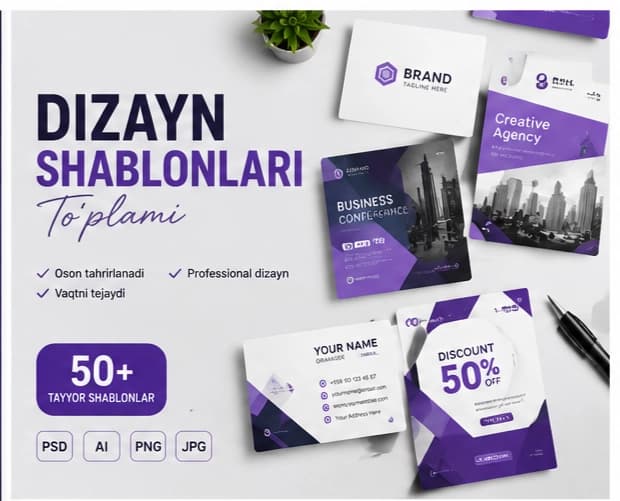 100+ Premium Brending Dizayn Shablonlari | PSD + PNG
