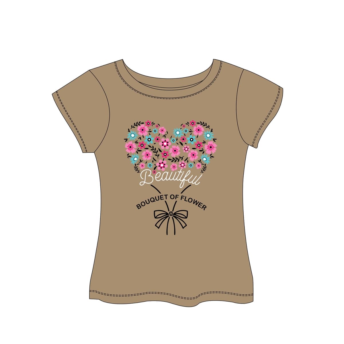 Chiroyli guldasta gulli qizlar ko'ylagi grafik vektor dizayni shahar | Beautiful bouquet flower girls tees graphic vector design urban