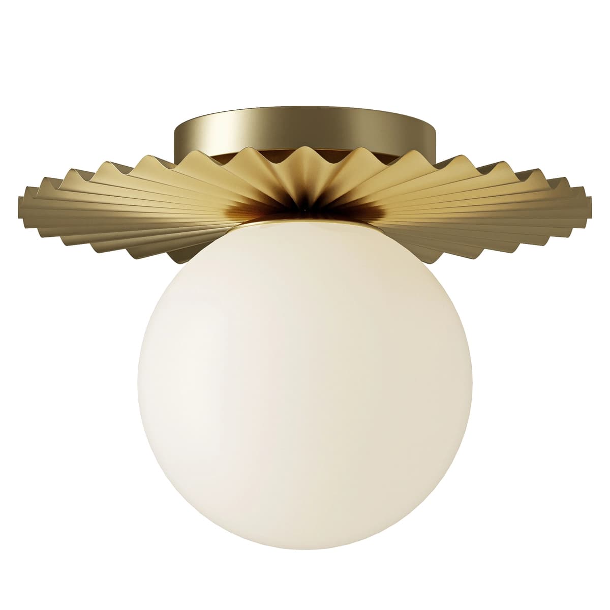 Abbey Gold Modern Globe Glass Flush Mount