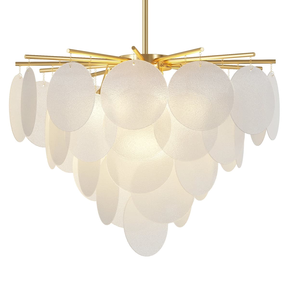 WOMO Tiered Textured Glass Cloud Chandelier