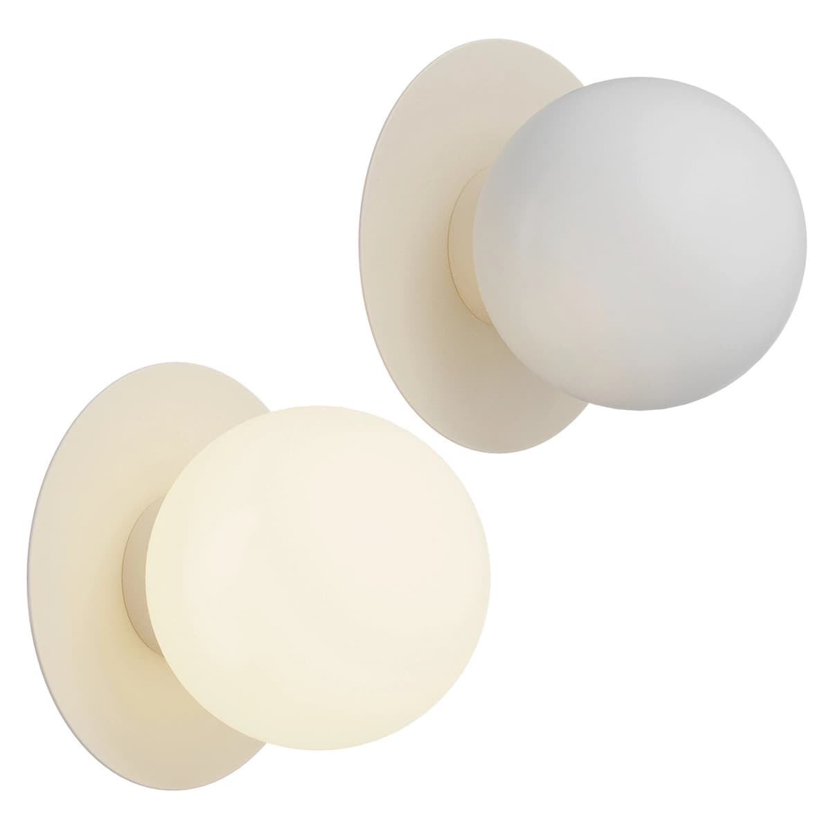Round golden wall light
