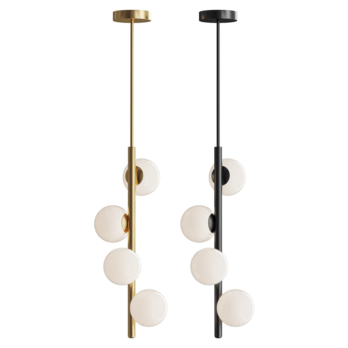 Modern brass vertical chandelier