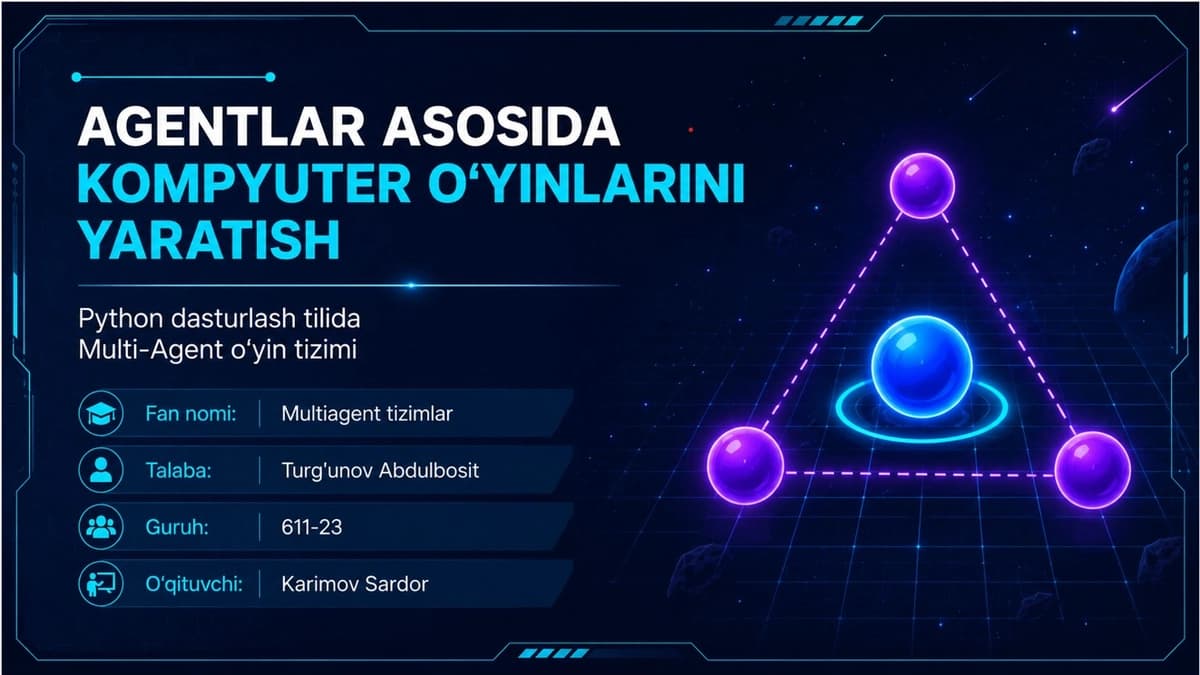 Multiagnet orqali o'yin tizimi