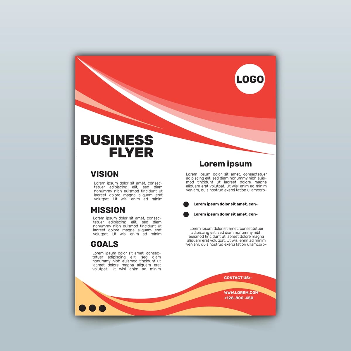 Qizil zamonaviy toza biznes korporativ flayer shabloni | Red modern clean business corporate flyer template
