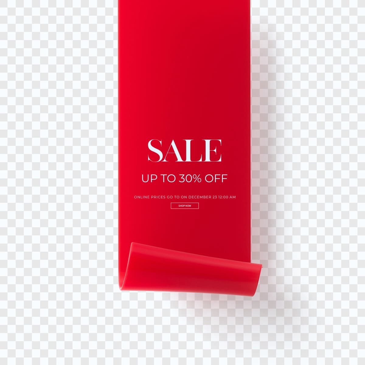 Izolyatsiya qilingan 3D qizil savdo bannerini yoping | Close up 3d red sale banner isolated