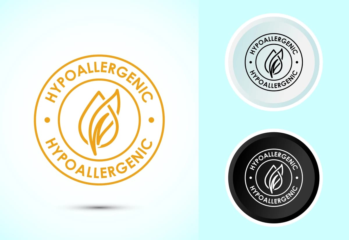 Gipoalerjenik sinovdan o'tgan piktogramma dizayni tasvirlangan kosmetik sertifikat | Hypoallergenic tested icon design illustration cosmetic certification