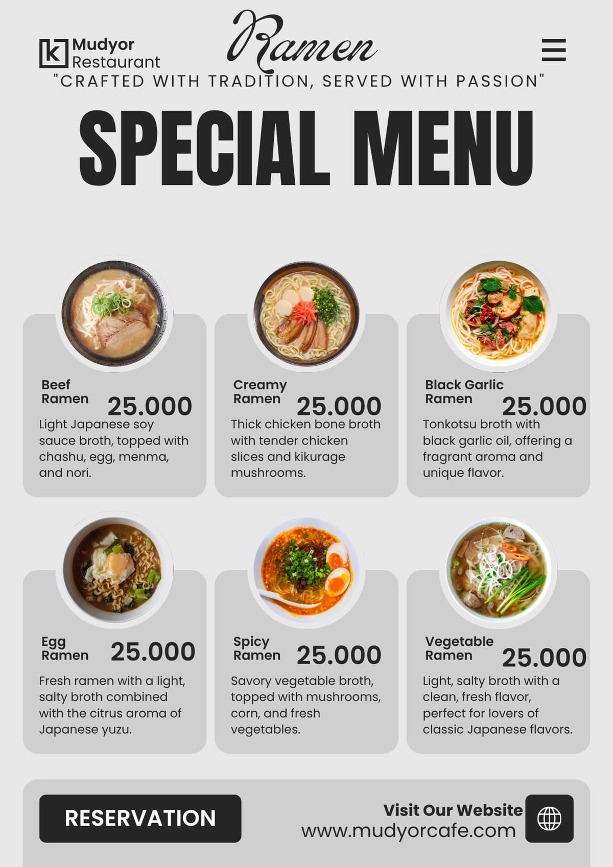 Restauran menu