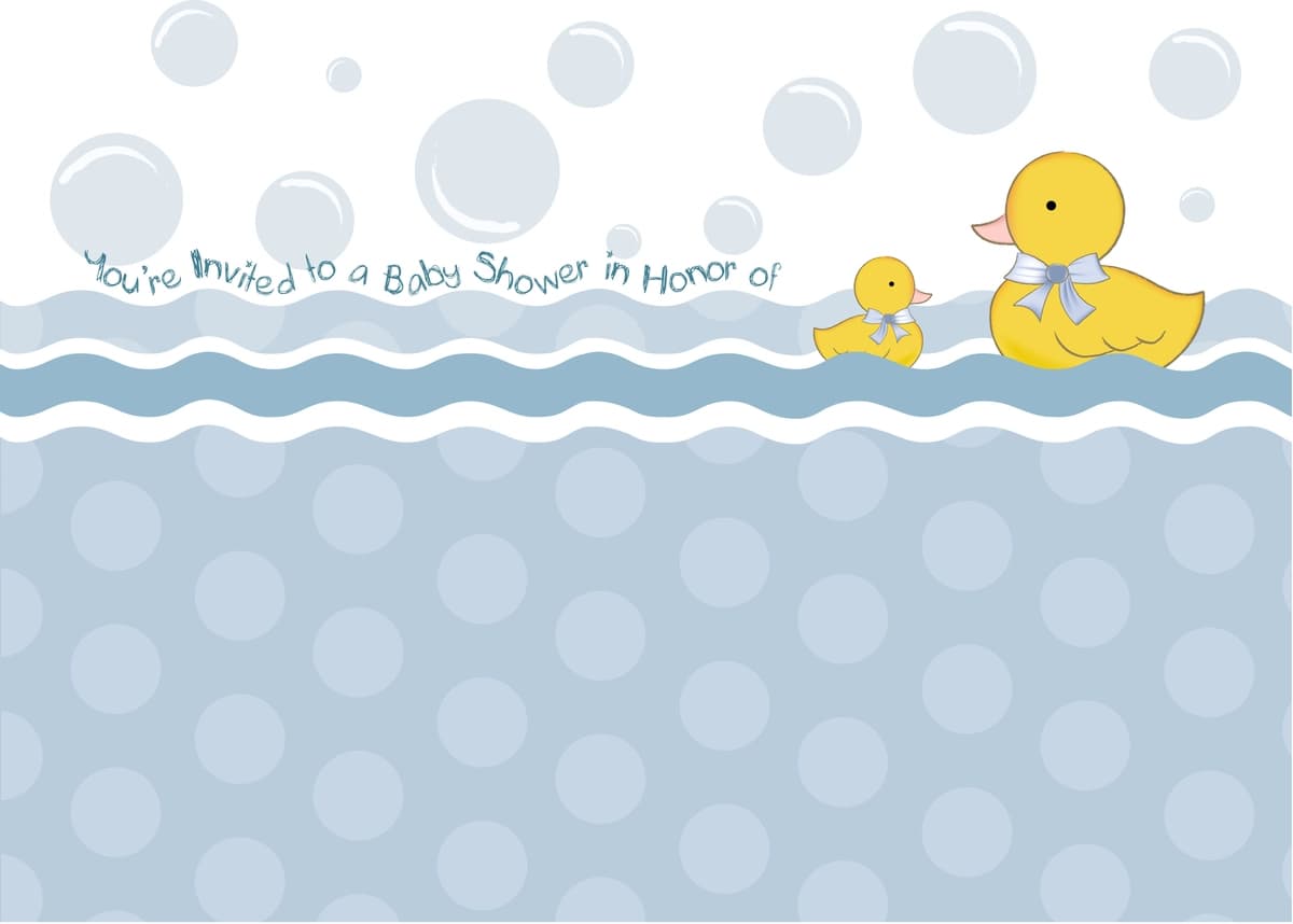 O'rdak o'yinchoqlari bilan chaqaloq dush kartasi | Baby shower card with duck toys