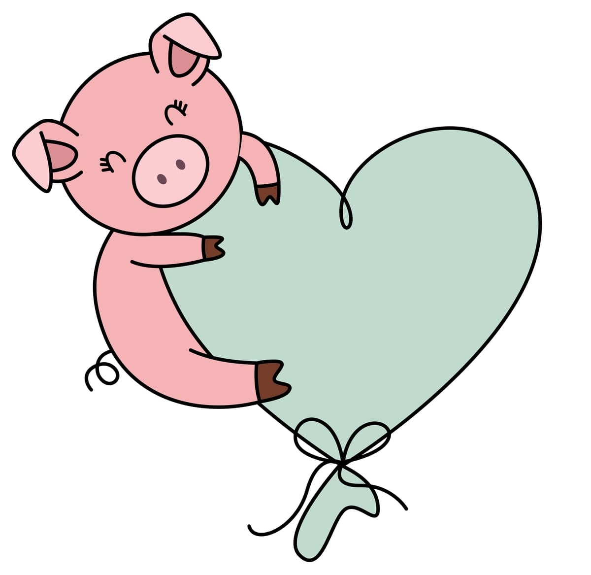 Qiziqarli cho'chqa yuqori yurak shaklidagi sharchada uchadi | Funny pig flying top heart shaped balloon