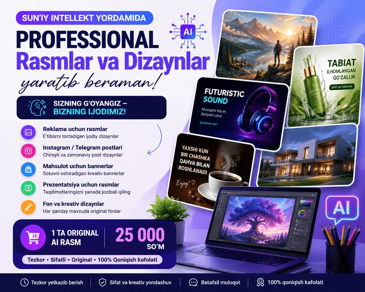 Sun'iy intelekt yordamida rasmlar yaratish uchun reklama