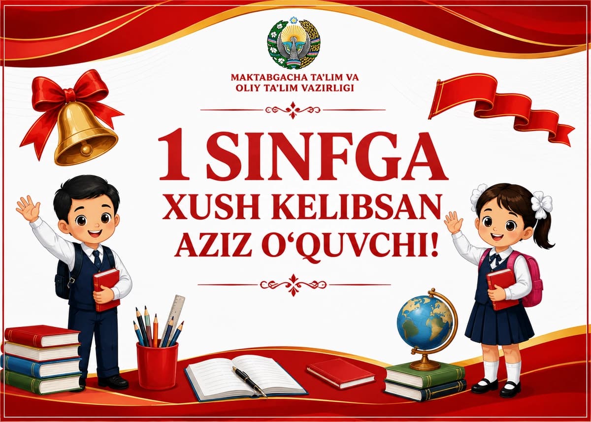 1 sinfga qabul qilingan o'quvchilar uchun