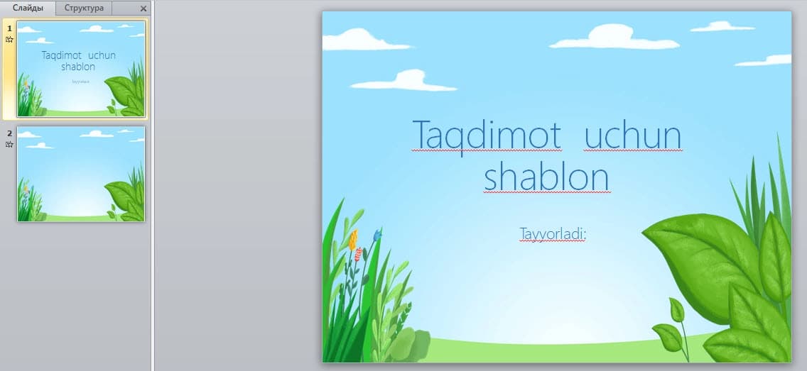 taqdimot shabloni