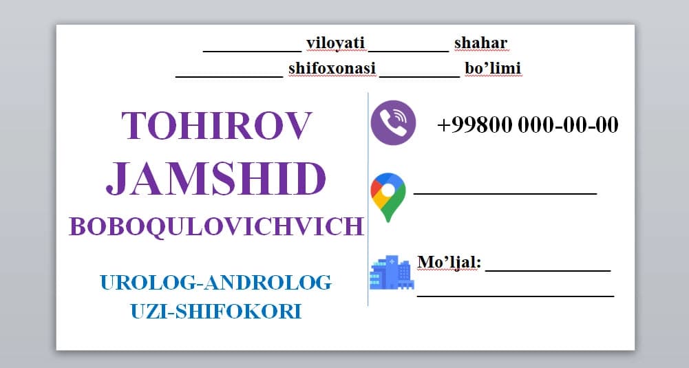 SHABLON VISITKA