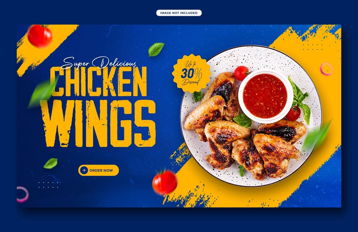 Oziq-ovqat menyusi restoran veb-banner shabloni Facebook qopqog'i posti shabloni | Food menu restaurant web banner template facebook cover post template