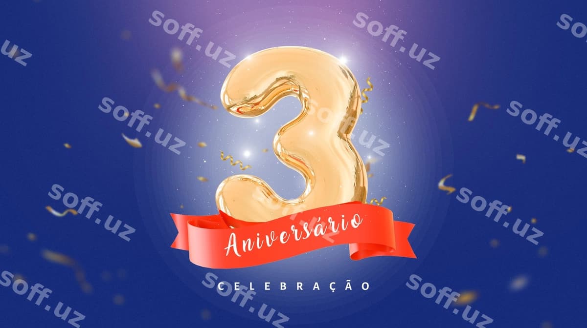 3 yil yubiley banneri | 3 years anniversary banner