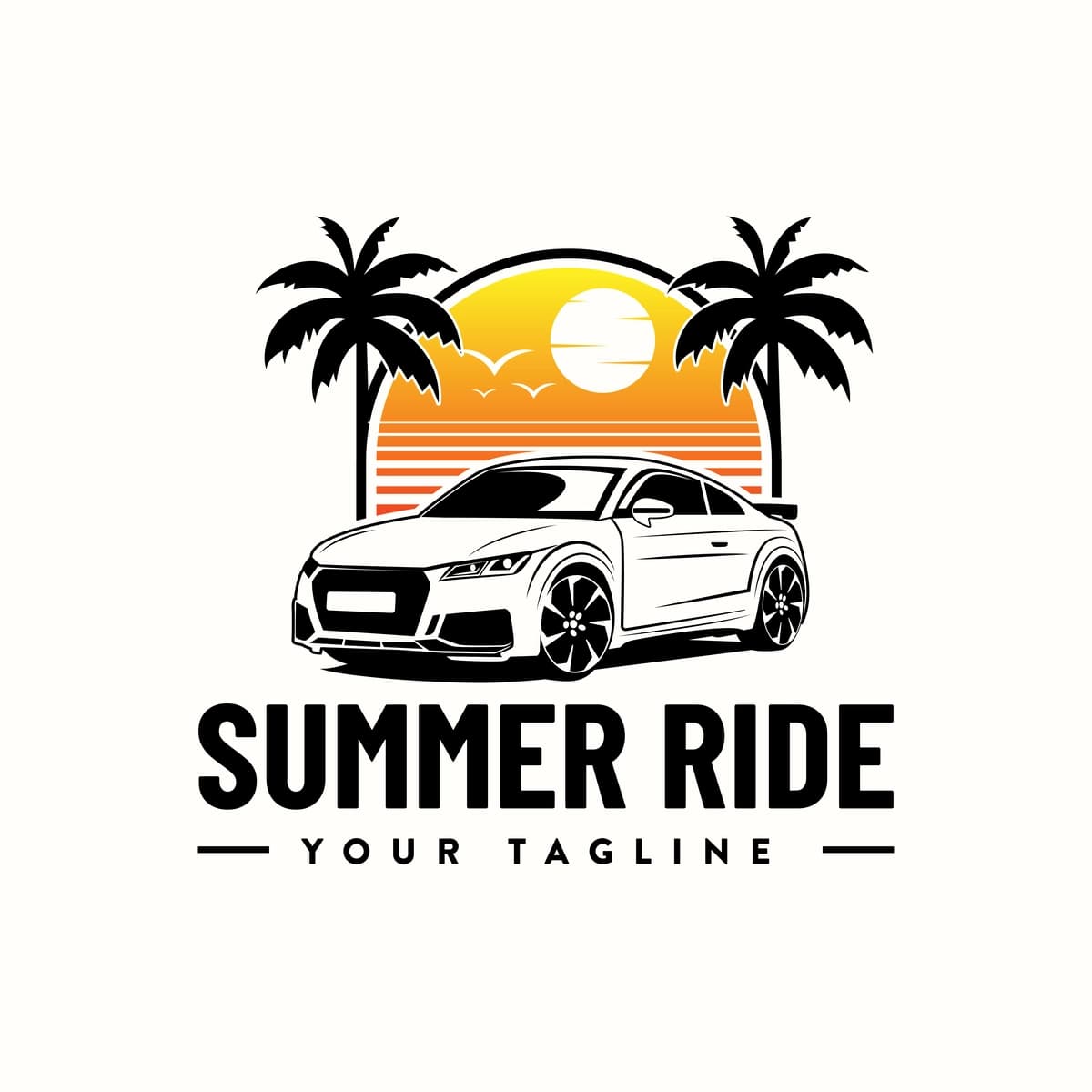 Yozgi sayohat logotipi dizayni yozgi kasb logotipi dizayn shabloni | Summer travel logo design summer vocation logo design template