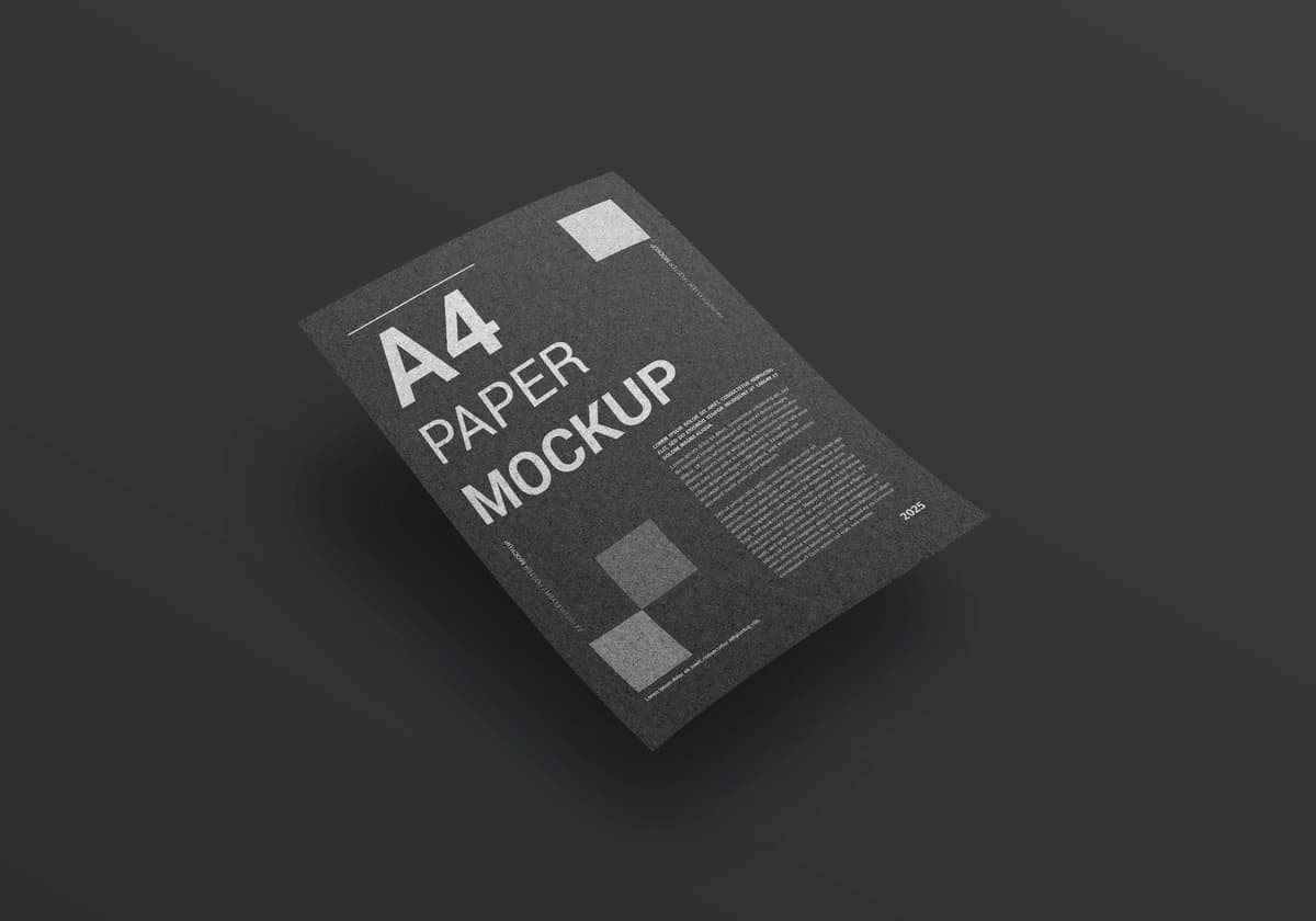Qora a4 sahifa maketi dizayni qora fon | Black a4 page mockup design black background