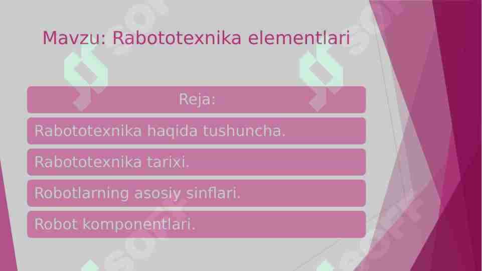 Rabototexnika elementlari