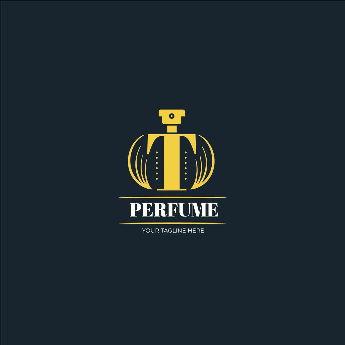 Oltin hashamatli atir logotipi | Golden luxury perfume logo