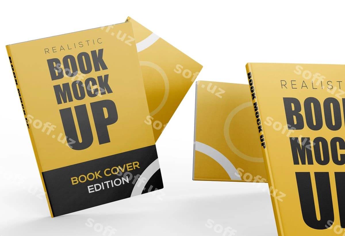 3D kitob mockup dizayni izolyatsiyalangan | 3d book mockup design isolated