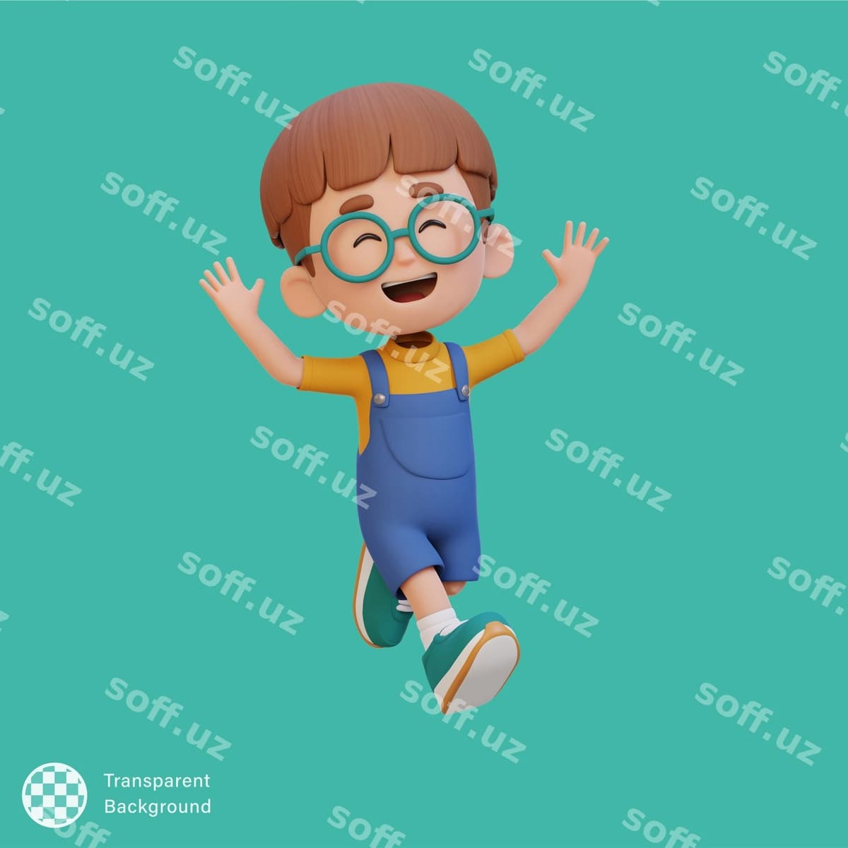 3d chiroyli o'g'il sakrab pozitsiyasi | 3d cute boy jumping pose