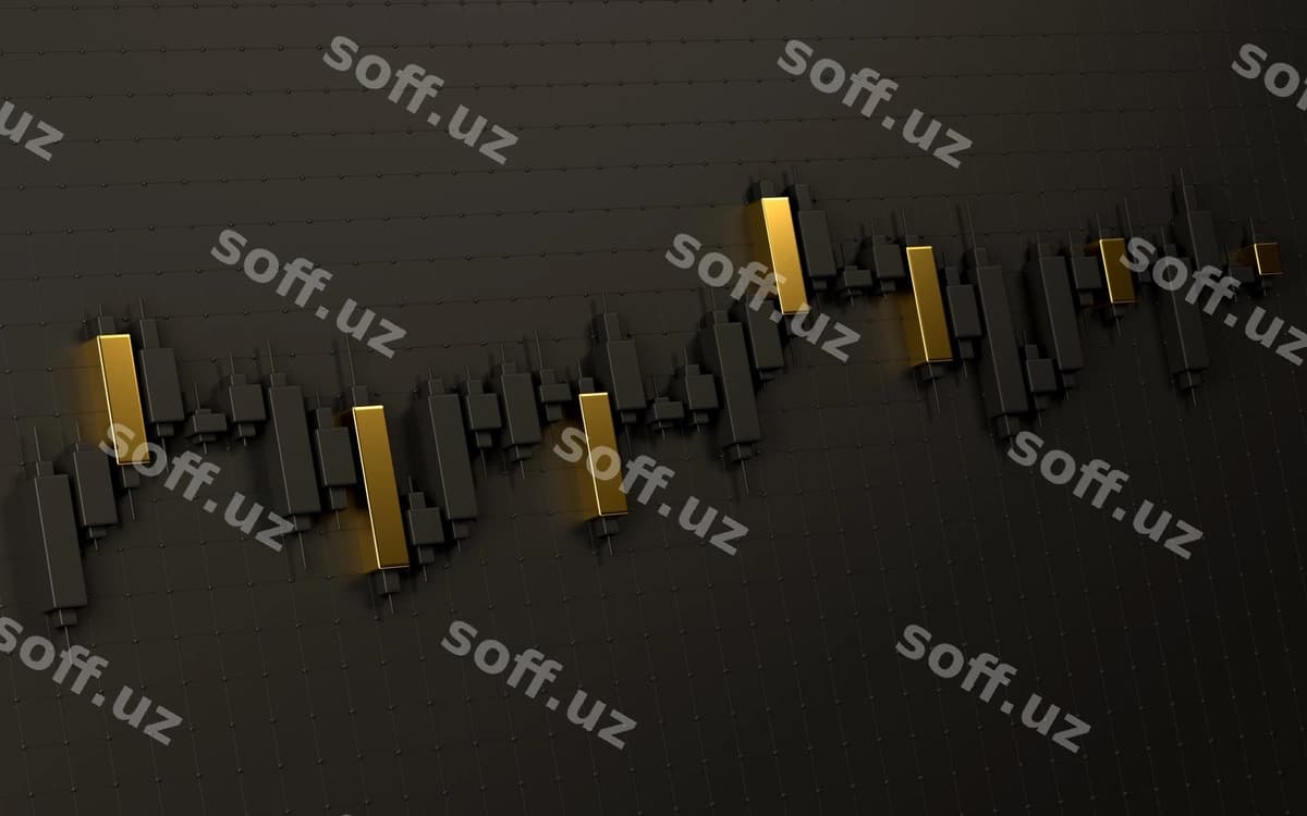 3d oltin chart moliya qora orqa fonda | 3d golden chart finance dark background