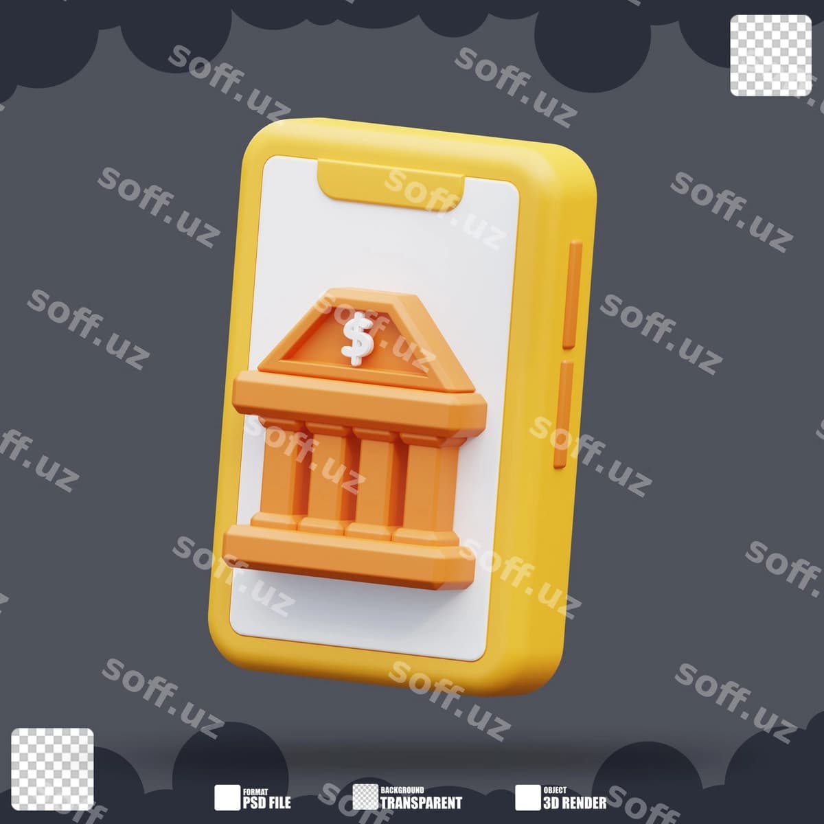 Uch oʻlchovli illustratsiya mobil bank xizmati | 3d illustration mobile banking