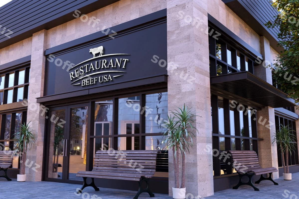 3d logo namuna binofasad | 3d logo mockup building facade