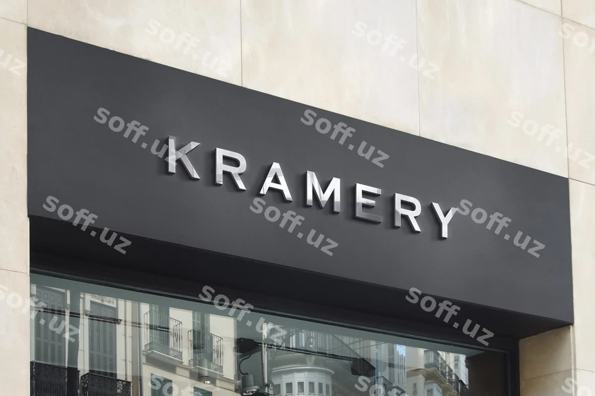 3d logotip namunasi zamonaviy fassad hrom tabela | 3d logo mockup modern facade chrome sign