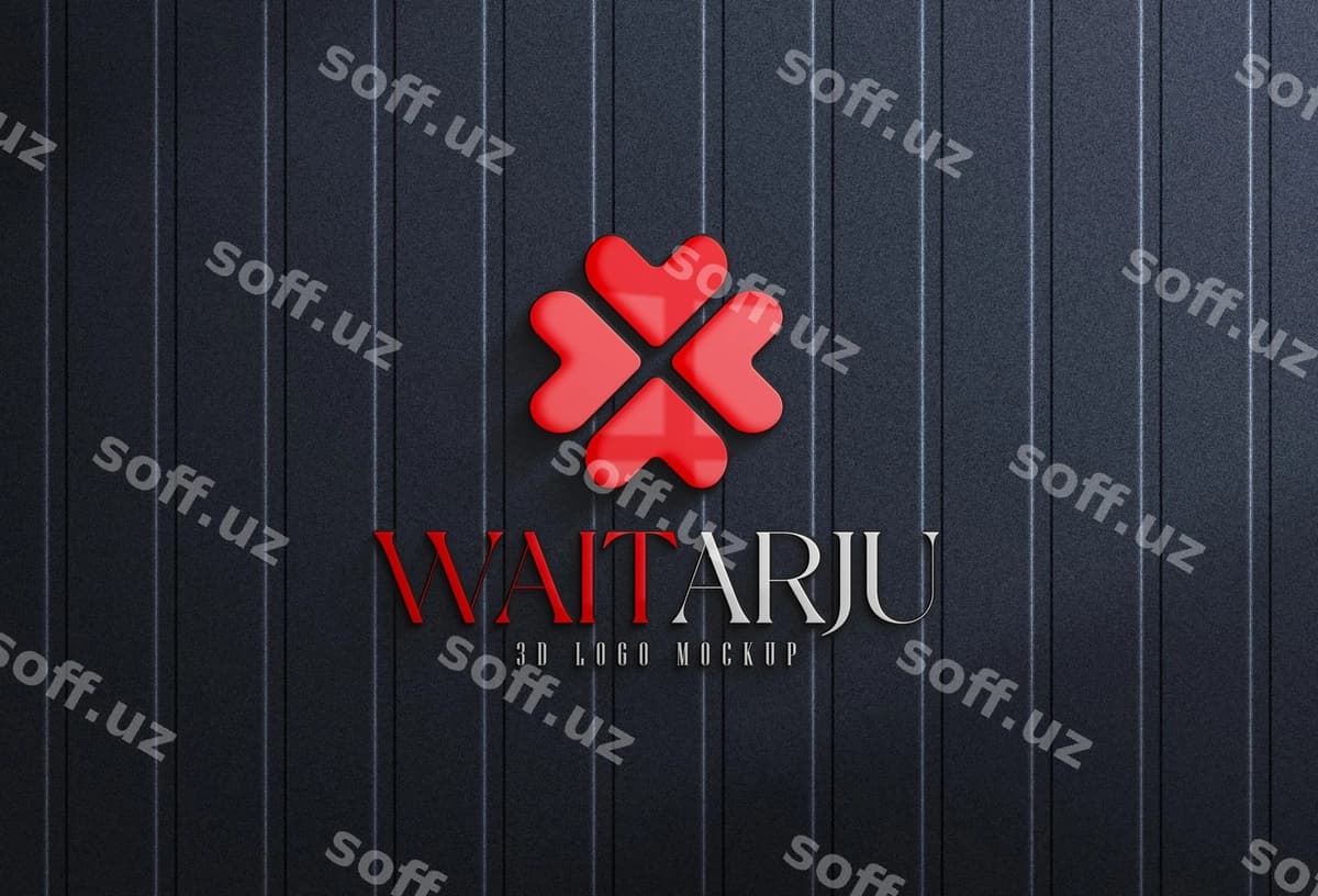 3d minimalizm devor logotipi mockup shabloni | 3d minimalist wall logo mockup template