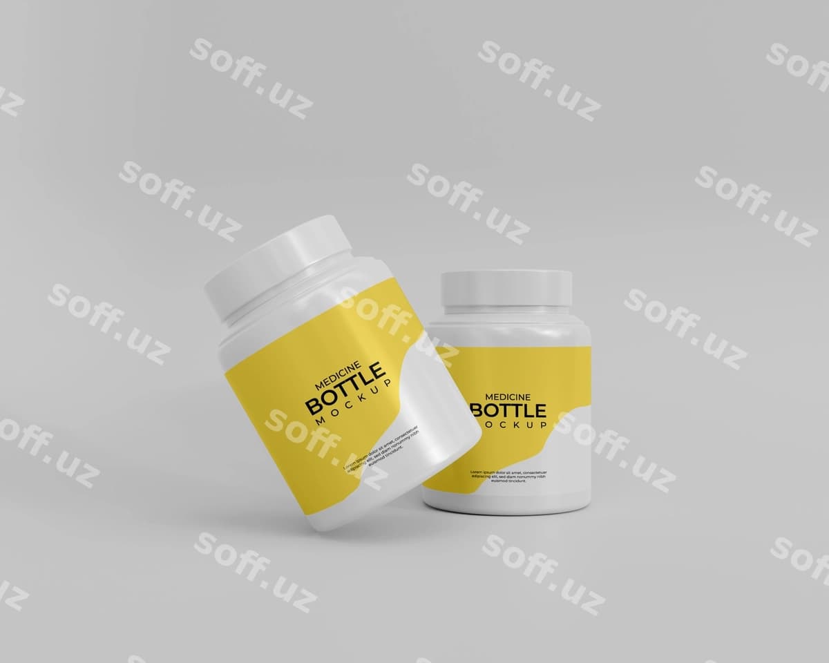 3d plastik dori bankasi modeli | 3d plastic medicine jar supplement mockup