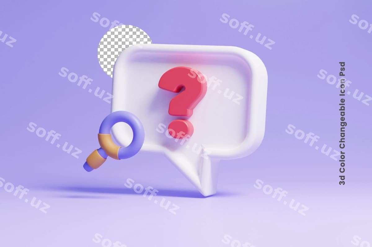 Uch o'lchovli savol belgisi belgi ikonasi | 3d question mark mark icon